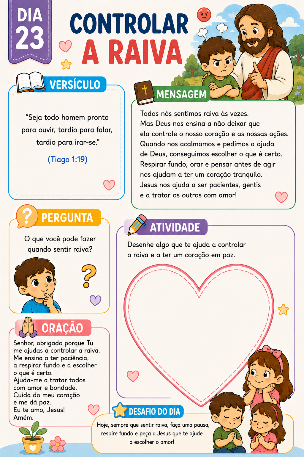 Dia 23 do devocional: Controlar a raiva